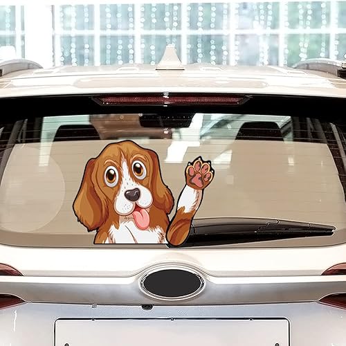 Miniatura 80 de Chihuahua - Calcomanía para limpiaparabrisas trasero, lavable, extraíble, de PVC, divertida cola de cachorro, calcomanía decorativa