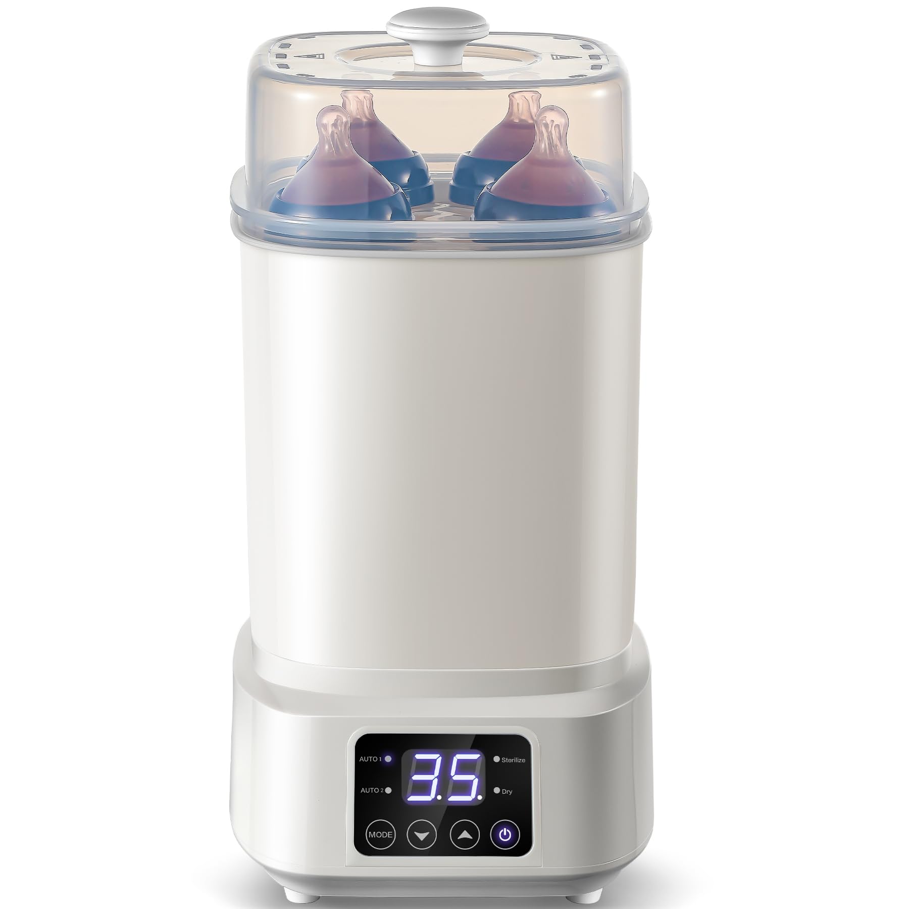 Photo 1 of Baby Bottle Steamer and Dryer: 8 in 1 Compact Electric Steam - Portable for Travel and Home Use - for Baby Bottles Pacifiers Breast Pump Parts and Other Newborn Essentials BPA Free Auto Shut Off