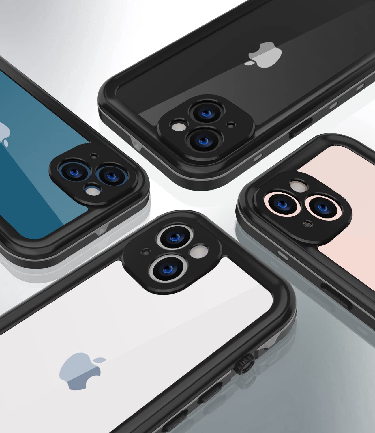 Schutzhülle für iPhone 13 Mini, wasserdicht, Ganzkörper-Handyhülle mit Displayschutzfolie und Kameraobjektivschutz, stoßfest, staubdicht, für iPhone 13 Mini, 13,7 cm (5,4 Zoll), Schwarz