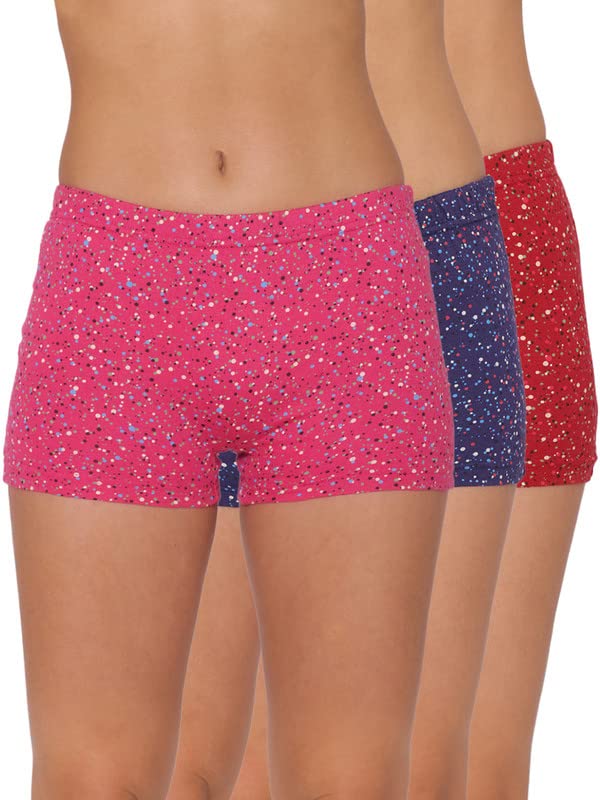 Solid Pack of 3 Assorted Cotton Boy Shorts (SI-5700)-image-49