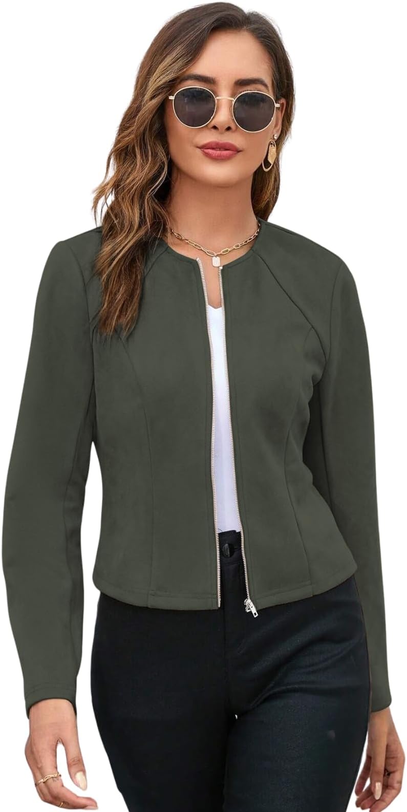 GRECIILOOKS Women Poly Lycra Standard Length Oversized Jacket Korean Style Casual Outerwear | Streetwear Party Jacket with Trendy Loose Fit (Available in Plus Size)
