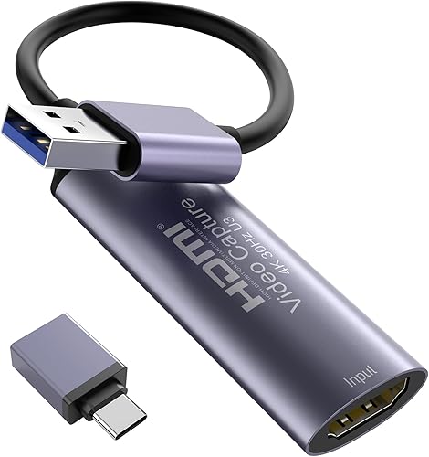 Miniatura 8 de Dbilida Tarjeta de captura de video HDMI, grabación de transmisión y entrada HDMI pasada en 4K 60FPS, 2K 144FPS, 1080P 240FPS compatible con HDR