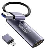 Video Capture Card, Stream and Record in YUY2 1080P 60FPS USB 3.0 HDMI to USB A/USB C, HDMI Capture Card for Nintendo Switch, PS5, PS4/Pro, Xbox Series X/S, Xbox One X/S, in OBS and More