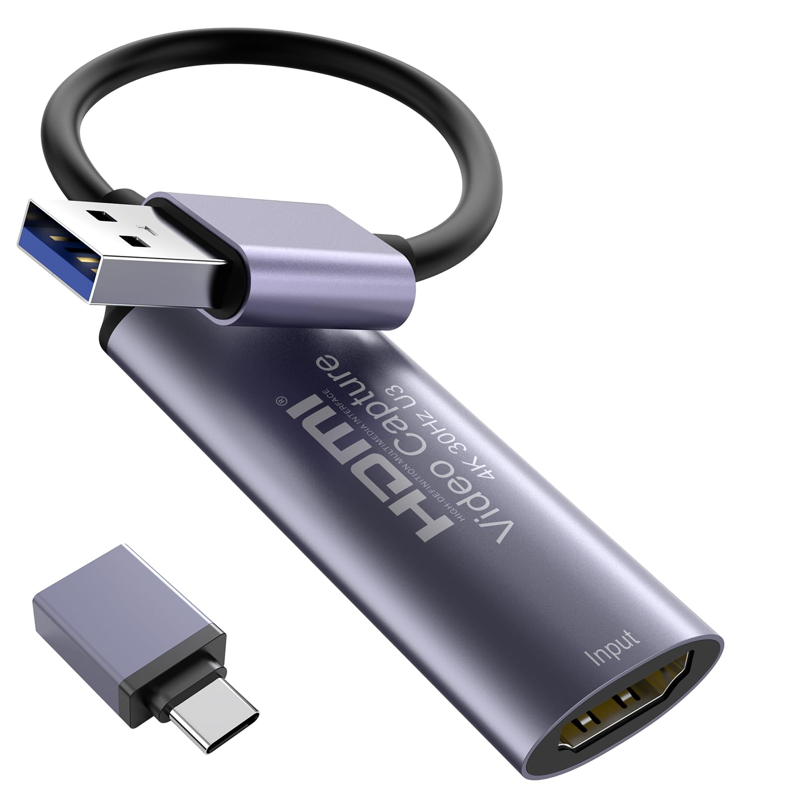Dbilida Video Capture Card, Stream and Record in YUY2 1080P 60FPS USB 3.0 HDMI to USB A/USB C, HDMI Capture Card for Nintendo Switch, PS5, PS4/Pro, Xbox Series X/S, Xbox One X/S, in OBS and More