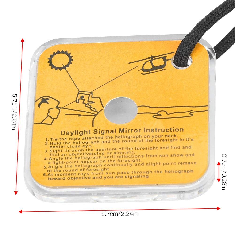 Miroir Survie Randonnée Camping Miroir Signalisation Survie Entatial - 7.6x5cm - Acrylique Résistant - Lanière Incluse - Outdoor Miroir Urgence Acrylique Camping
