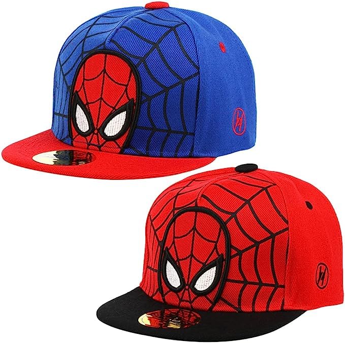 S-uperheld Baseballkappe, 2PCS Baseball Cap Cartoon Kinder Cap Avengers Sonnenschutz Verstellbar Kinder Snapback Cap Baseballmütze für Jungen Kinder Geschenk UV Schutz Kappe Schule Sport