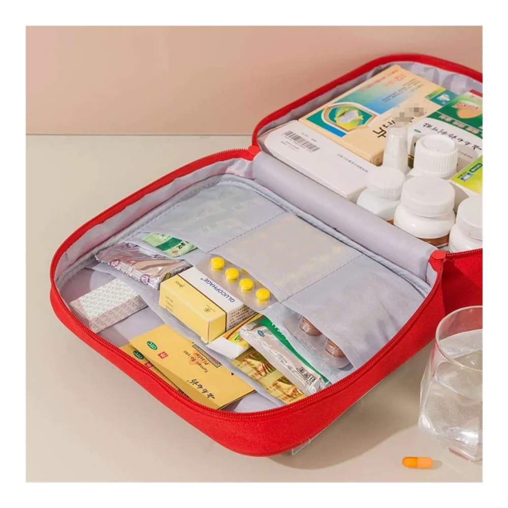 Sac de voyage pour médicaments - Pochette de rangement pour pilules - Pour l'extérieur, les urgences, la maison - Transport facile - Bleu - Taille XL