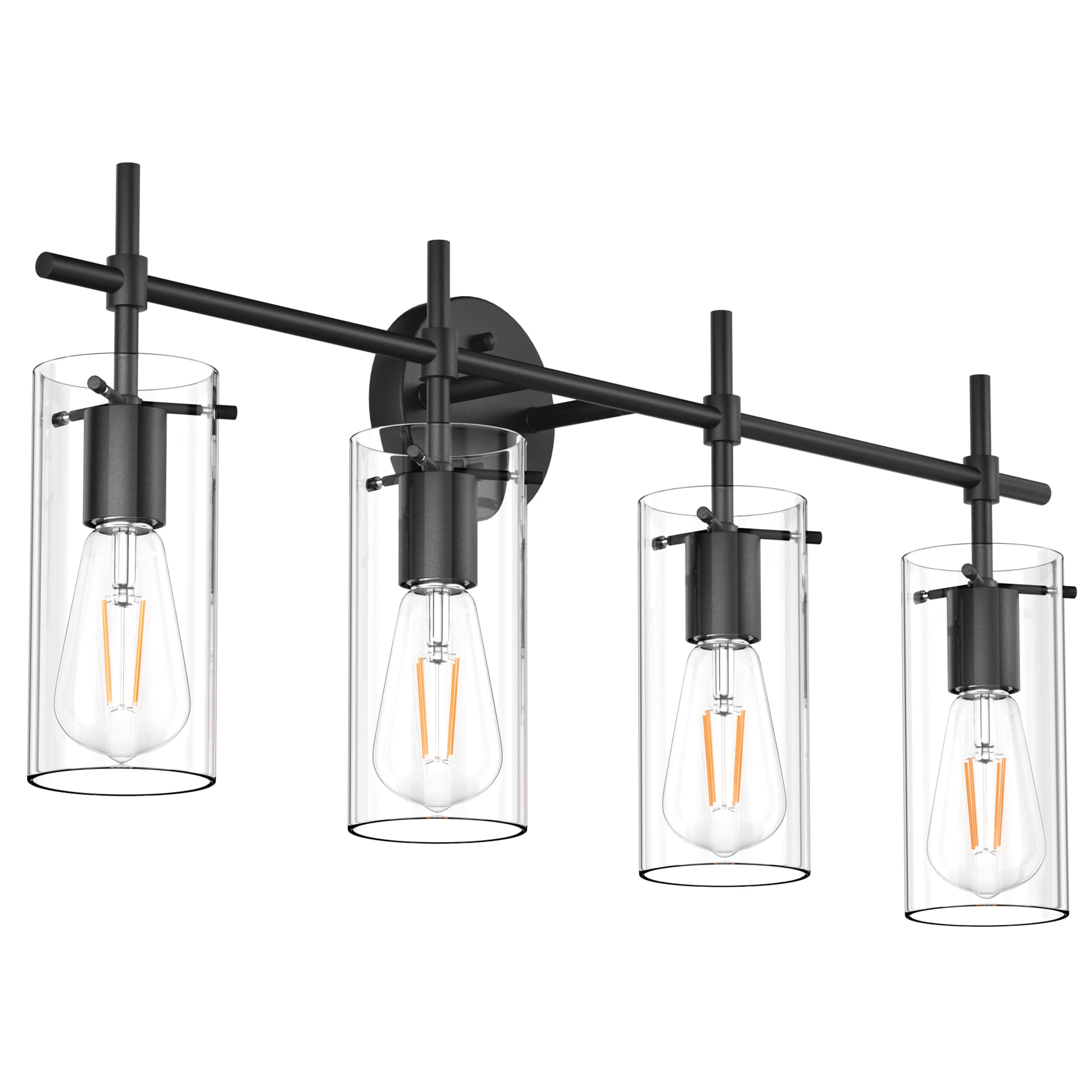 Photo 1 of Aipsun Black Vanity Light Bathroom Vanity Light Fixtures 4 Light Farmhouse Bathroom Lighting Fixtures (Exclude Bulb) 4-Light