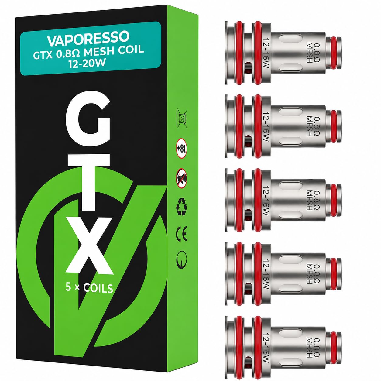 VAPORESSO GTX 0.6 Ohm Mesh Replacement Coils [Pack of 5]