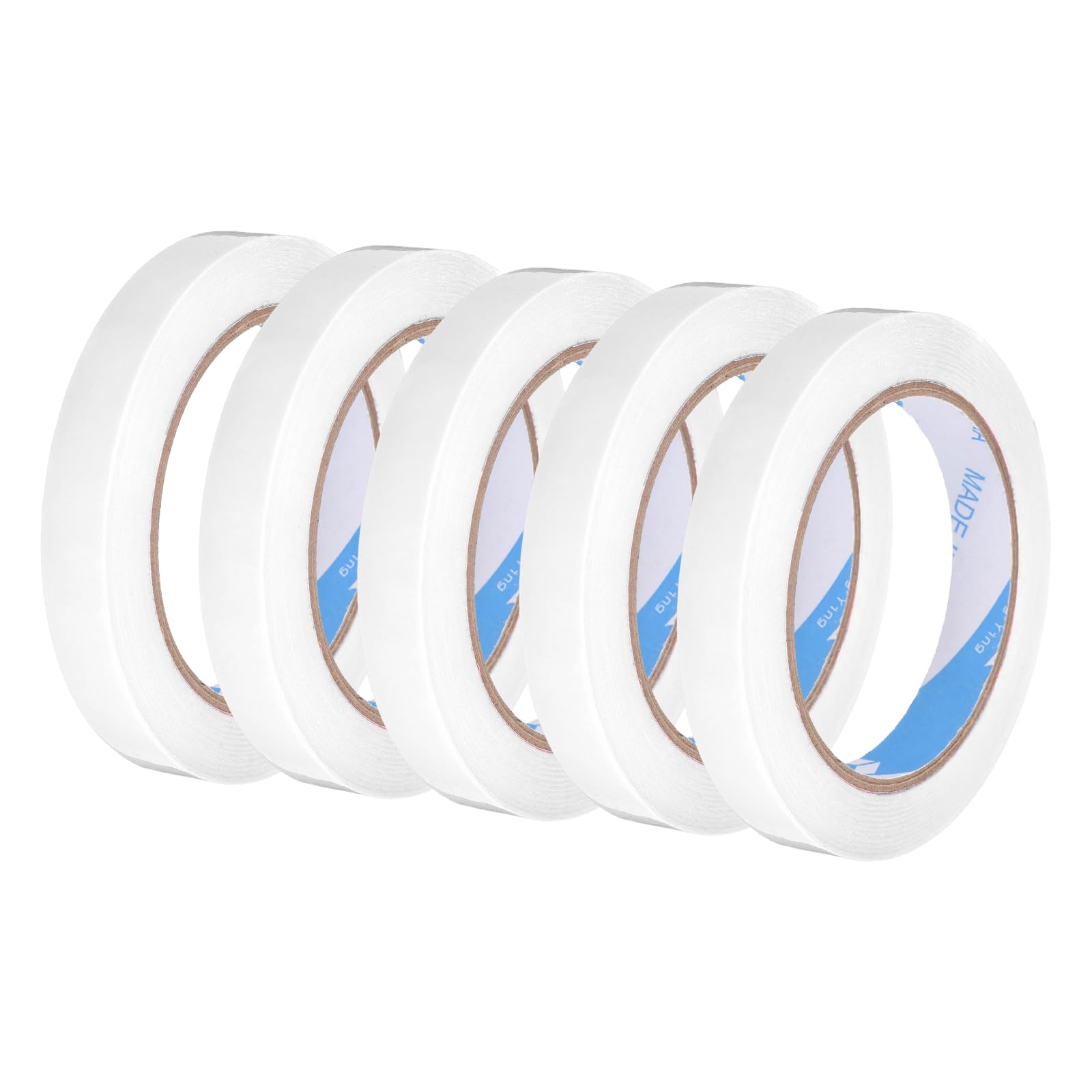PATIKIL Bag Sealing Tape, (15mm x 90m/98 Yard, White) (5 Pcs), Poly Plastic Bag Sealer Tape, Suit for - Wrapping/Packaging/Vegetables Meat Storage/Shop