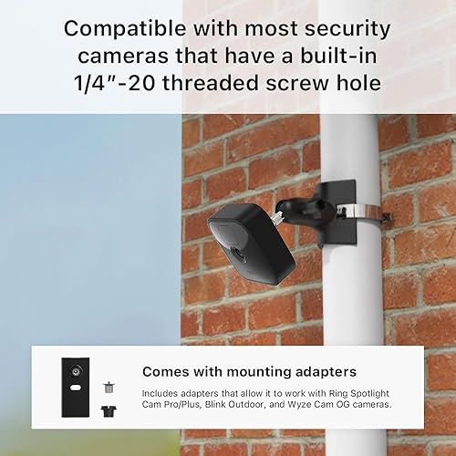 Miniatura 5 de Holicfun Soporte de poste de cámara de seguridad para exteriores e interiores, universalmente compatible con anillo, parpadeo, Eufy, Wyze, Arlo,