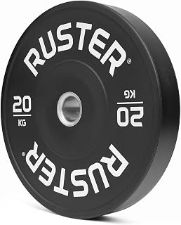 RUSTER Discos Olímpicos Bumper línea HOME - Pesas 5kg 10kg 15kg 20kg 25kg - Discos Pesas para Gym, Gimnasio en Casa, Halterofilia, Crosstraining y Pesos Fitness