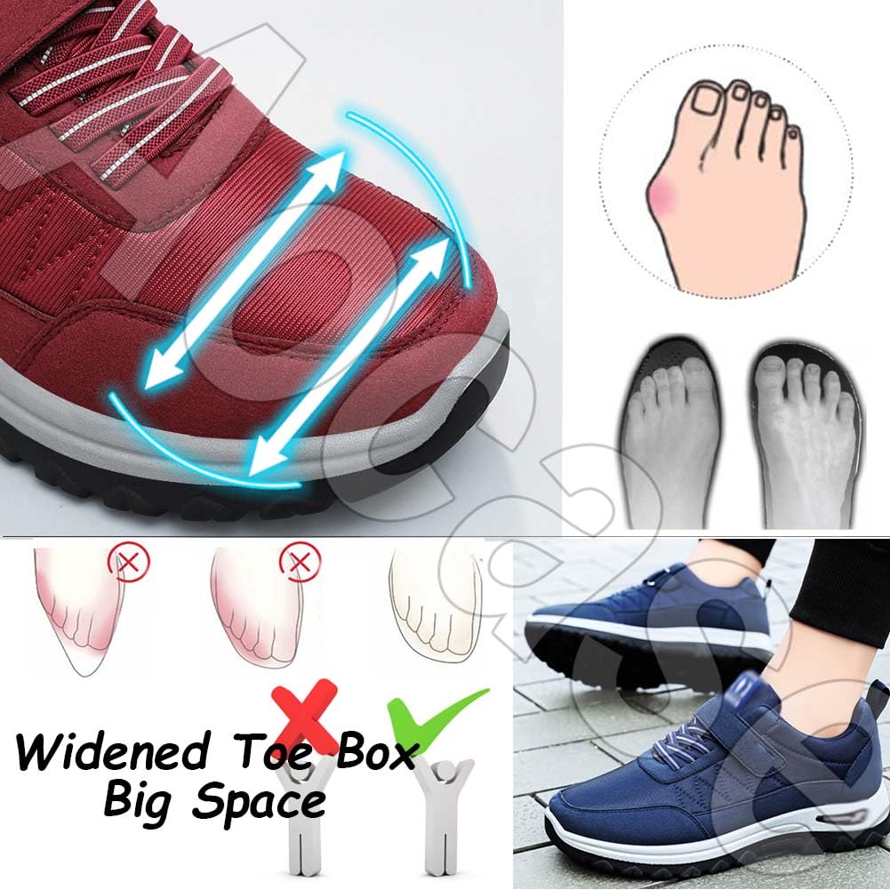 Zapatillas Fascitis Plantar Ortopédicos para Hombre, Pie Diabético, Caminar, Juanetes - Negro, 40/250mm