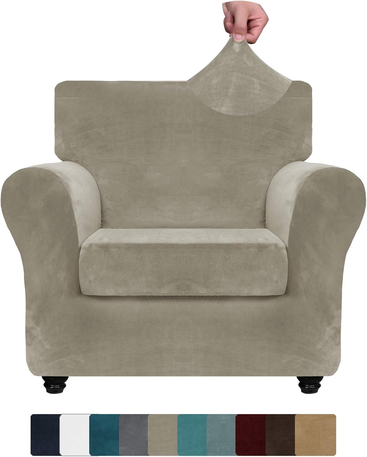 Amazoncom Znsayotx Luxury Velvet Chair Slipcovers With Arms 2 Piece Stretch Chair Covers For Living Room Thick Soft Armchair Slipcover Anti Slip Dog Pet Friendly Furnitre Protector Khaki Amazoncom Znsayotx Luxury Velvet Chair Slipcovers With Arms 2 Piece Stretch Chair Covers For Living Room Thick Soft Armchair Slipcover Anti Slip Dog Pet Friendly Furnitre Protector Khaki