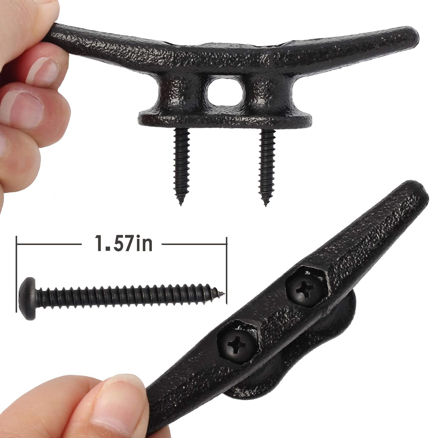 Snapklik.com : 4 Inch Electrophoretic Coated Black Dock Cleats Boat ...