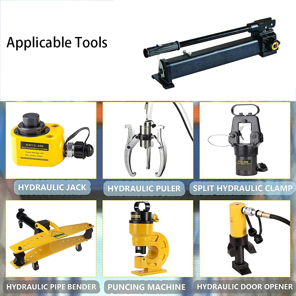FAXIOAWA Pompe hydraulique Manuelle en Alliage d'aluminium, Section Basse Pression 20/Section Haute Pression 700 Bars, pour Outils hydrauliques séparés, HHB1000