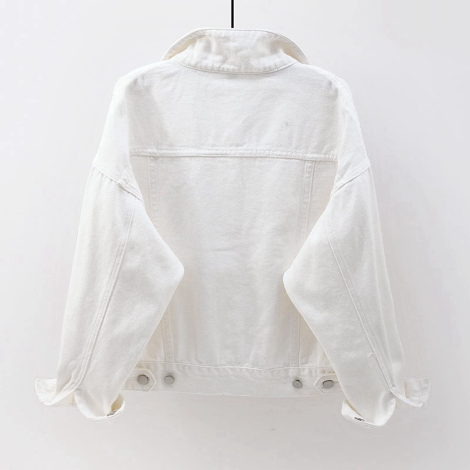 Genérico Chaquetas Vaquera Mujer - Chaqueta Vaquera De Mezclilla con Bolsillos De Manga Larga Y Dobladillo con Botones De TamañO para Mujer