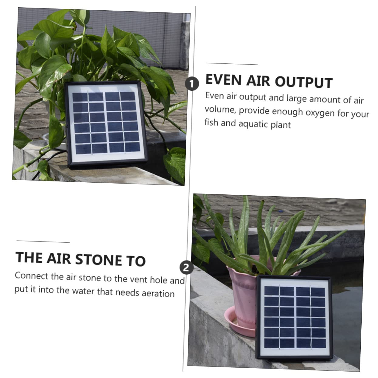 FRCOLOR De Aire Solar para Acuarios Oxigenador para Peceras Mini Compresor De Aire Portátil para Jardines