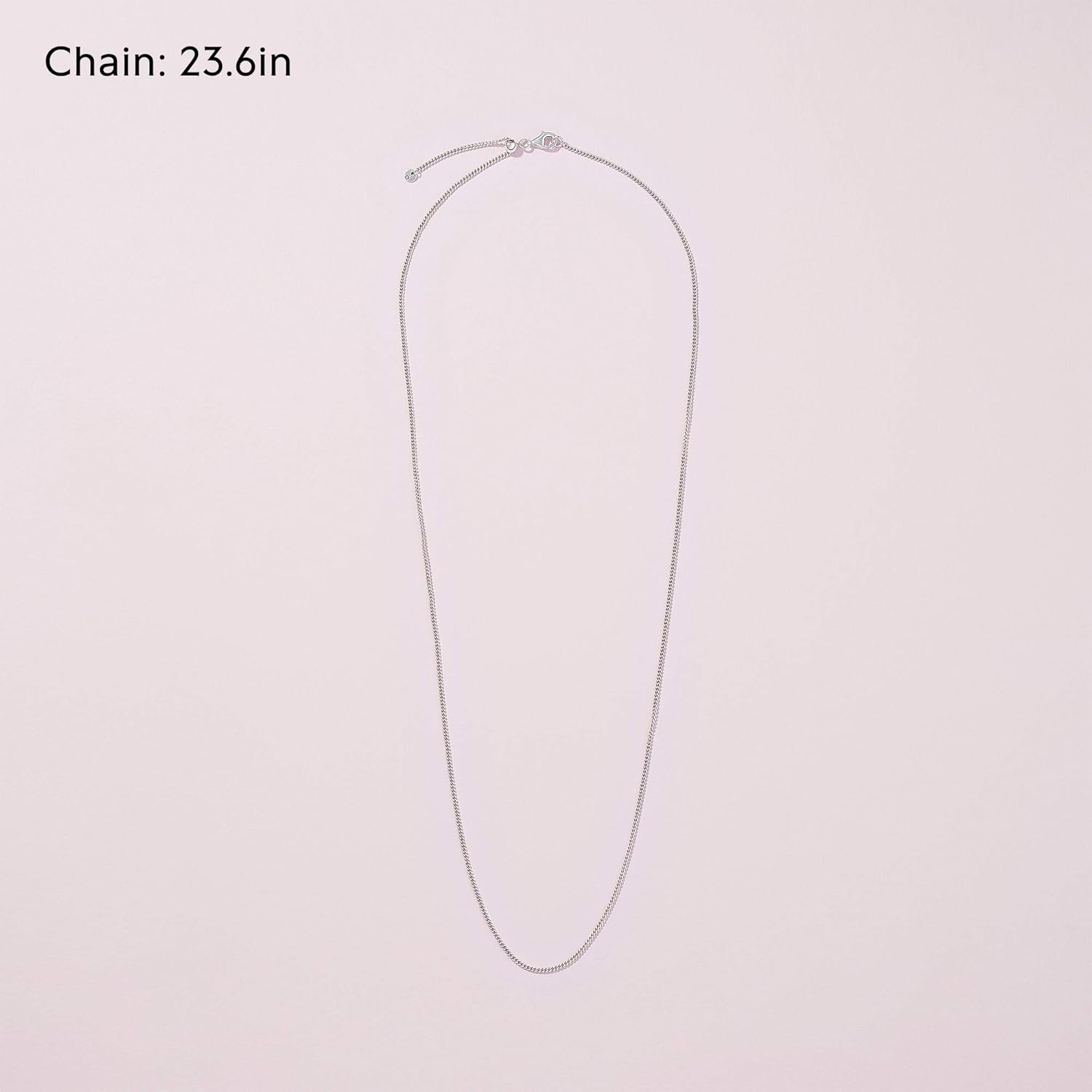 PANDORA Curb Chain Necklace - Compatible with PANDORA Moments Charms - Gift for Her - Sterling Silver - Jewelry for Women - With Gift Box - 23.6"