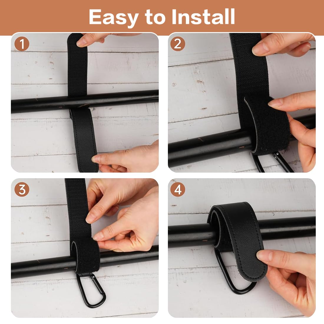 2 Pezzi Di Clip Per Carrozzina Ganci Per Carrozzina, Supporto Per Borsa Per Carrozzina In Pelle, Ganci Per Borsa Per Passeggino, Clip Per Carrozzina, Ganci Per Carrozzina Per Borse, Zaino (Ner