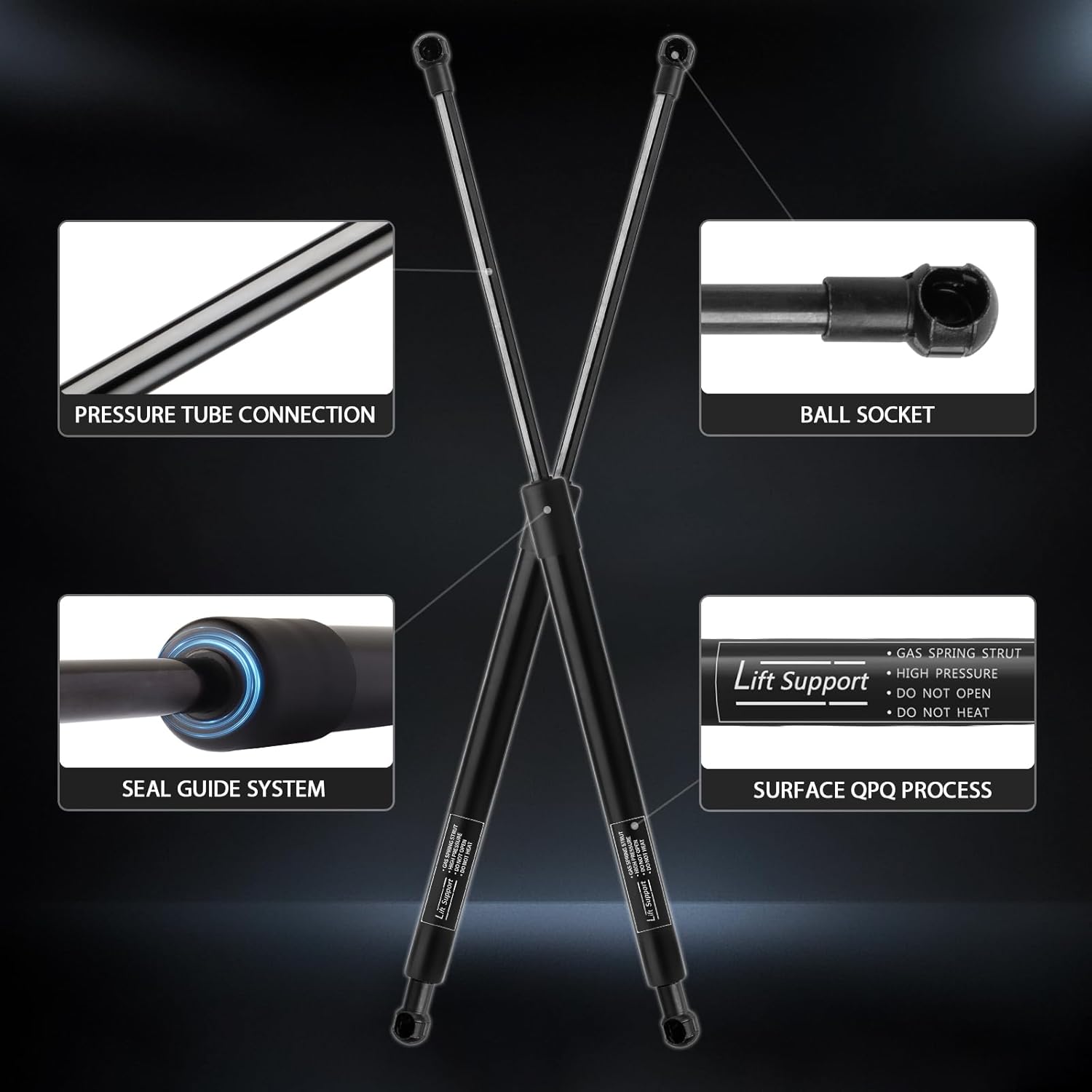Rear Tailgate Trunk Lift Supports for Toyota Highlander 2008 2009 2010 2011 2012 2013 Sport Utility with Power Liftgate Gas Shock Struts (2PC Set) OE#SG229037