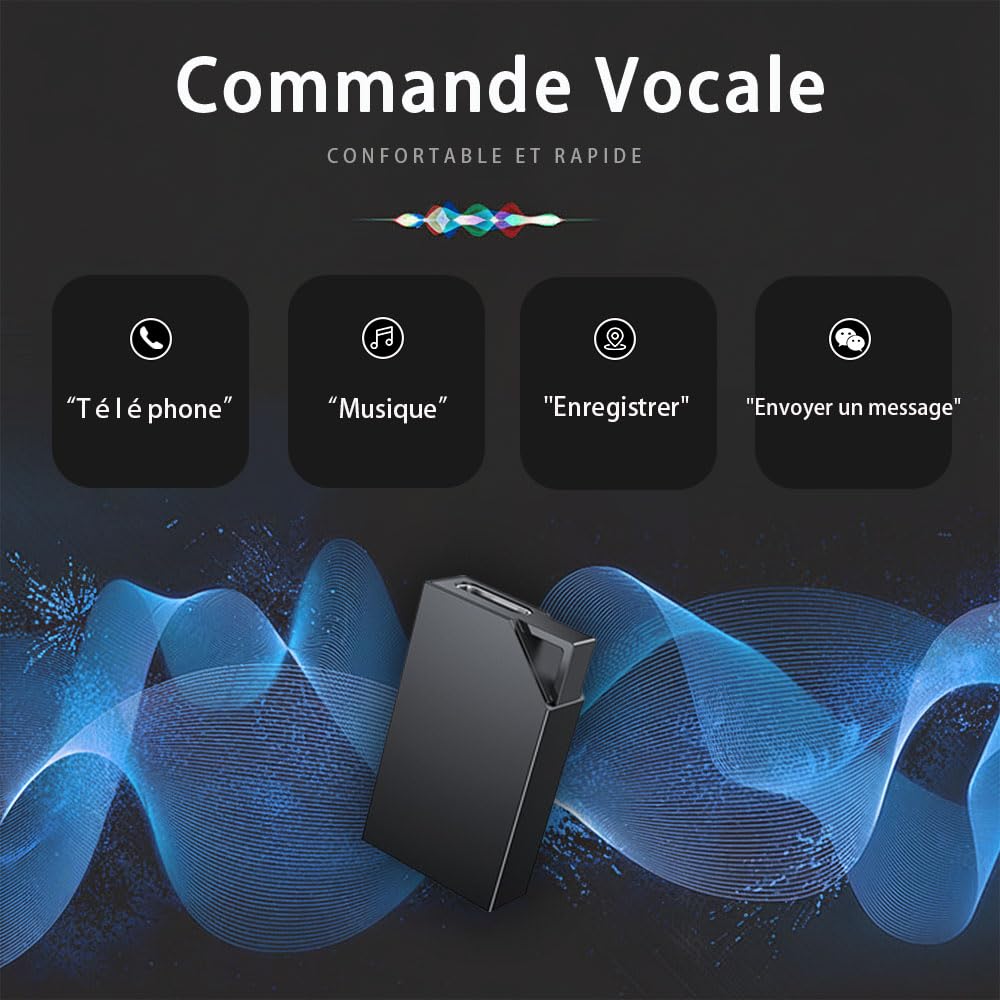 Enregistreur Vocal Espion, Discret avec 64 Go de Mémoire | Rechargeable par USB Micro Espion Ecoute a Distance, Mini Dictaphone, Enregistreur Vocal Numérique Espion(3*2*0.6)