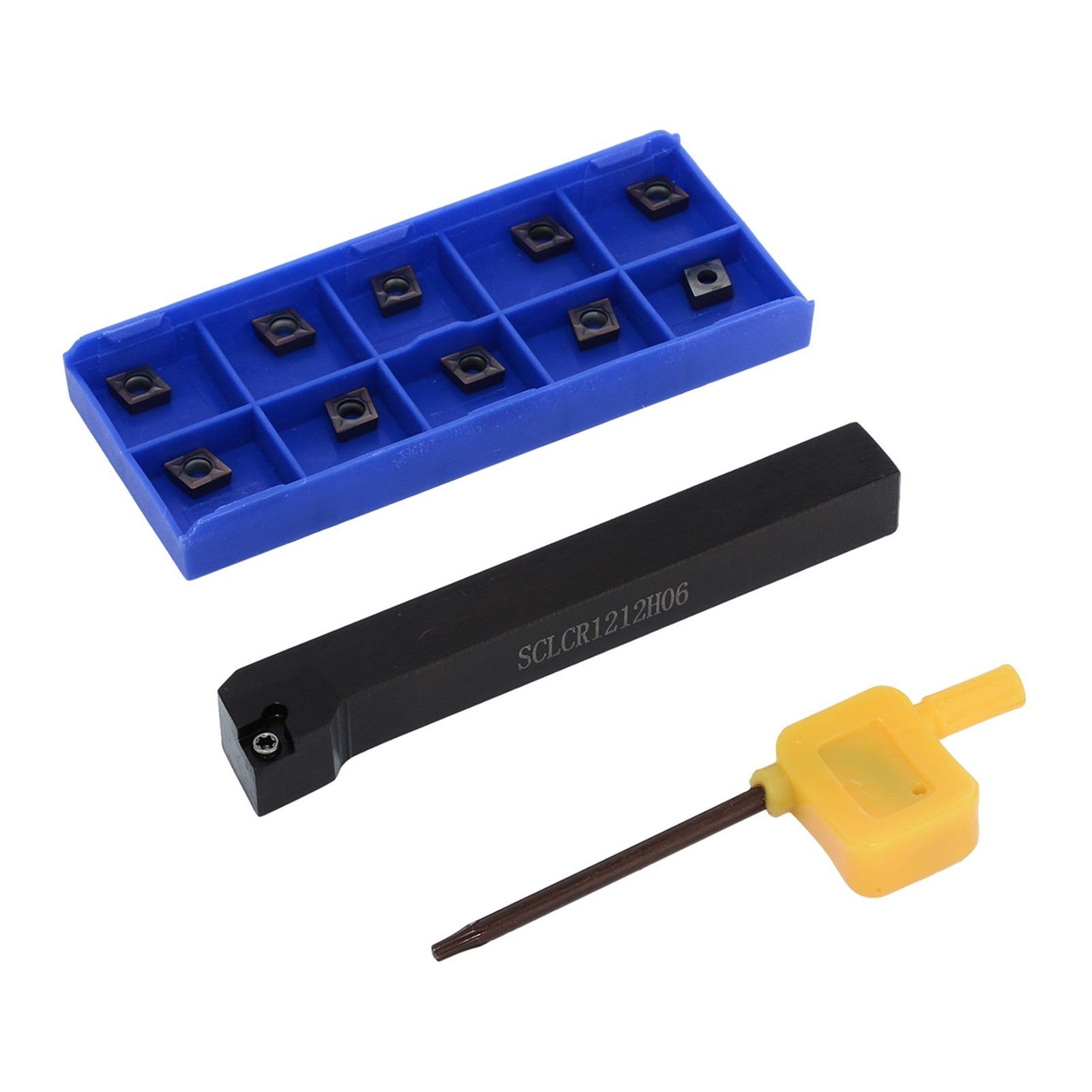 Porte-outils SCLCR1222H06 et 10 lames carbure CCMT060204 pour tournage