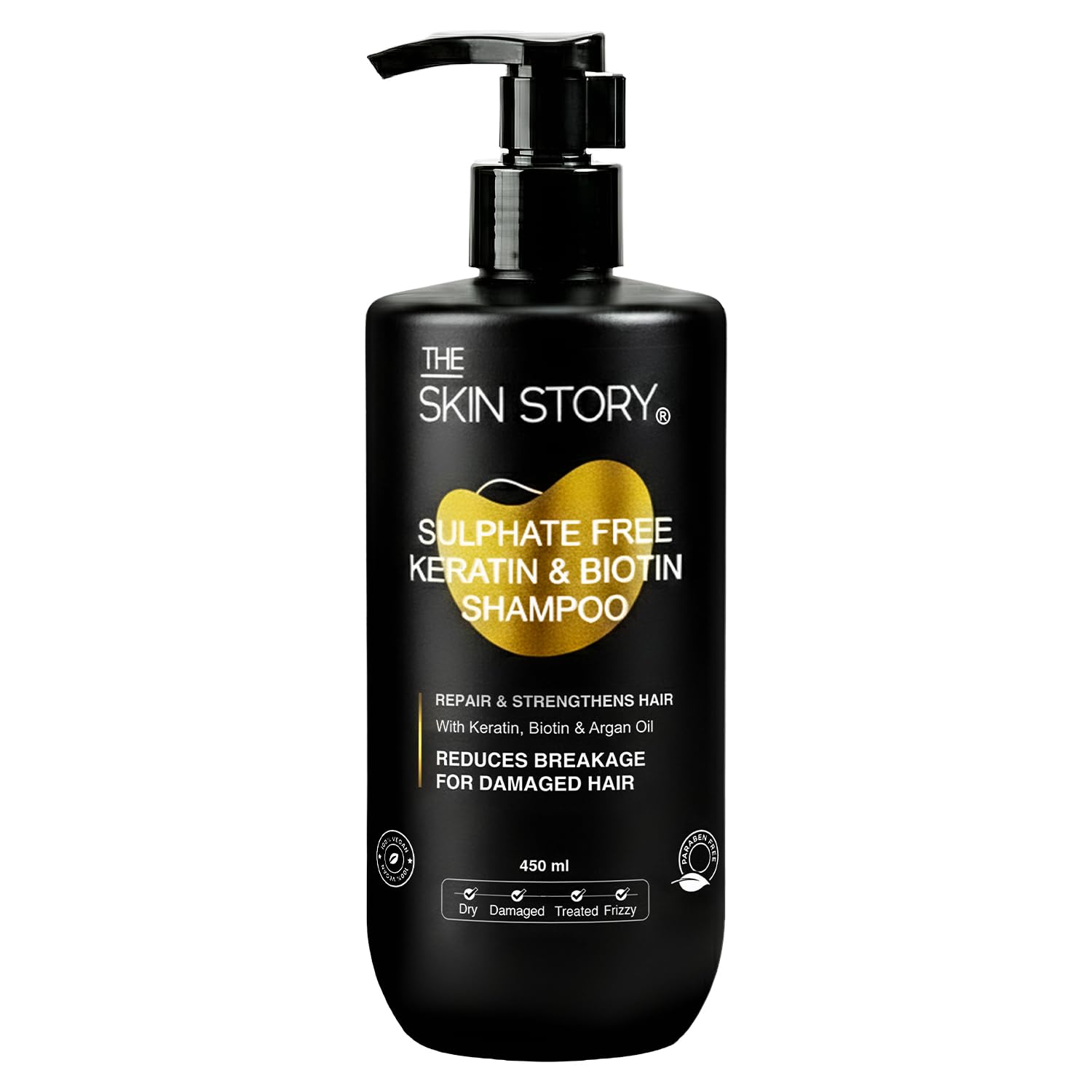 The Skin Story Sulphate Free Keratin Shampoo - Coloured Hair Care | Hair Smoothening Shampoo | Biotin Protein Infused | Enhances Shine, Soft & Frizz-Free Hair | Damage Repair | With Argan Oil, Vitamin E, and Macadamia Oil (450ML)-image-7