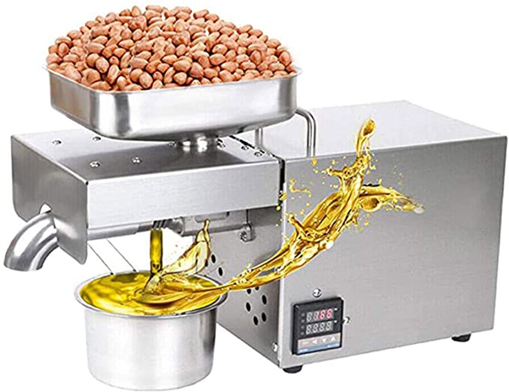 MYUYEE Kitchen Oil Press Machine Electric Automatic Oil Press Extractor Organic Oil Expeller For Avocado Coconut Olive Flax Peanut Hemp Perilla Seed Canola Sesame Commercial Grade1500W