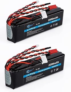 Upgarted High Power 11.1V 2200mAh 8C 3S Li-Poly Li-Po RC Battery for JR FUTABA Flysky FS-TH9X Transmitter 2 Pack
