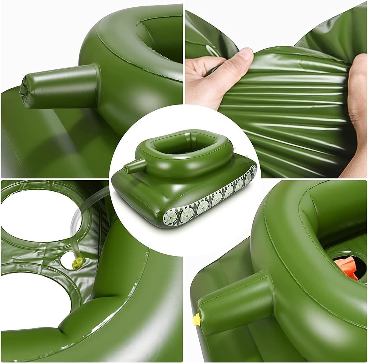 Luftmatratze Pool Tank-Typ mit Wasserspray, Aufblasbarer Panzerpool | Schwimmt Schwimmring, Ride-On Schwimmreifen Erwachsene Pool Spielzeug