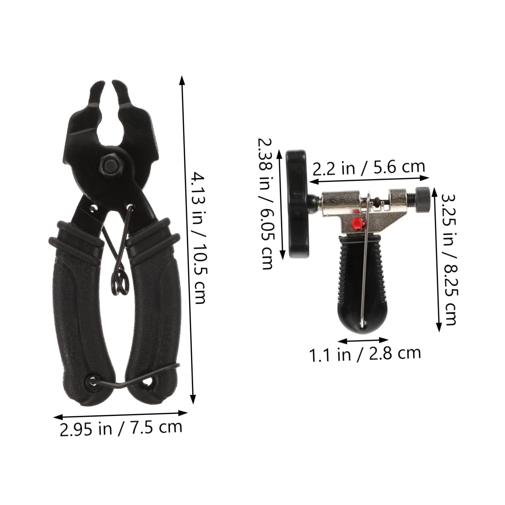 ibasenice Pince à Maillons pour Chaîne de Vélo, Outil de Démontage 2 Pièces | Acier Inoxydable et Abs, Noir, pour Chaîne de Vélo, Retrait Rapide et Remise en Place