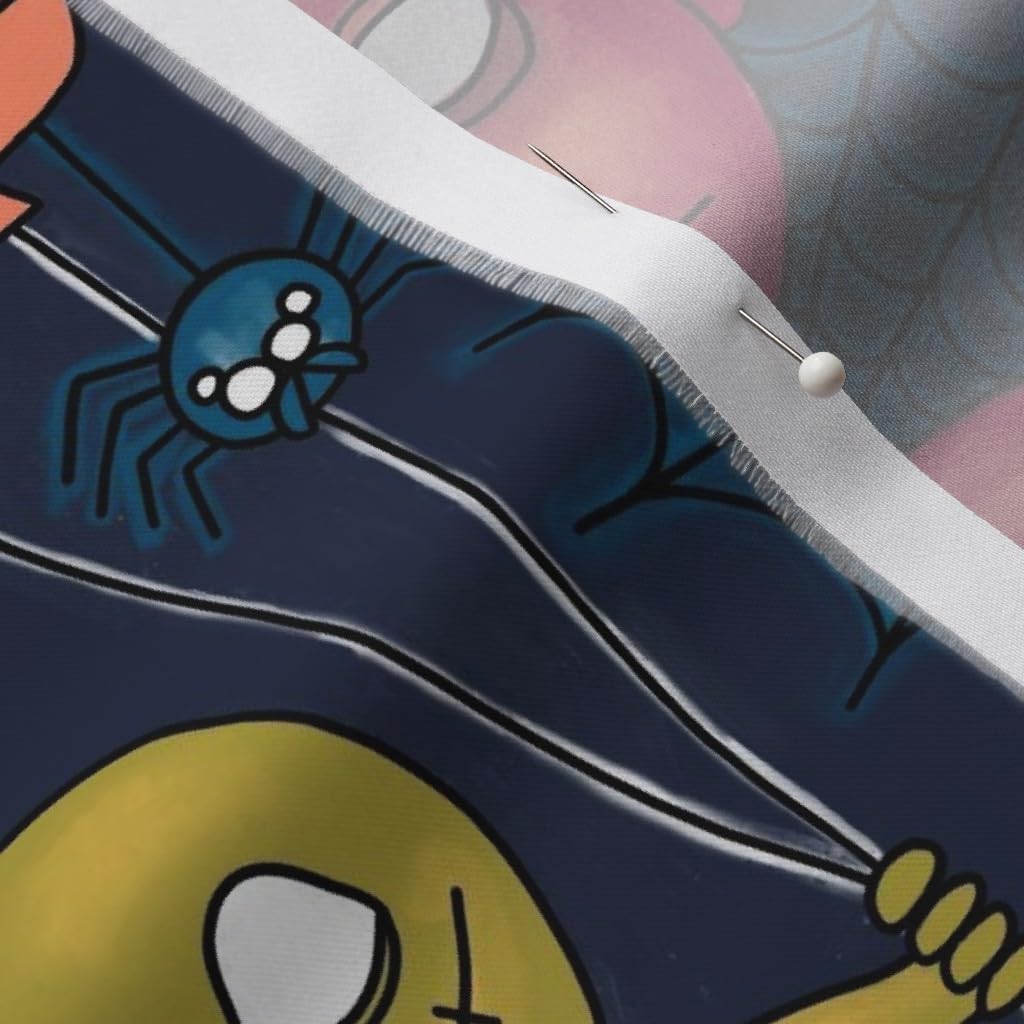 Spoonflower Fabric - Butterfly Fantasy Monsters Halloween Witch Scary Bunnies Printed on Organic Cotton Sateen Fabric by The Yard - Sewing Quilting Apparel Home Decor