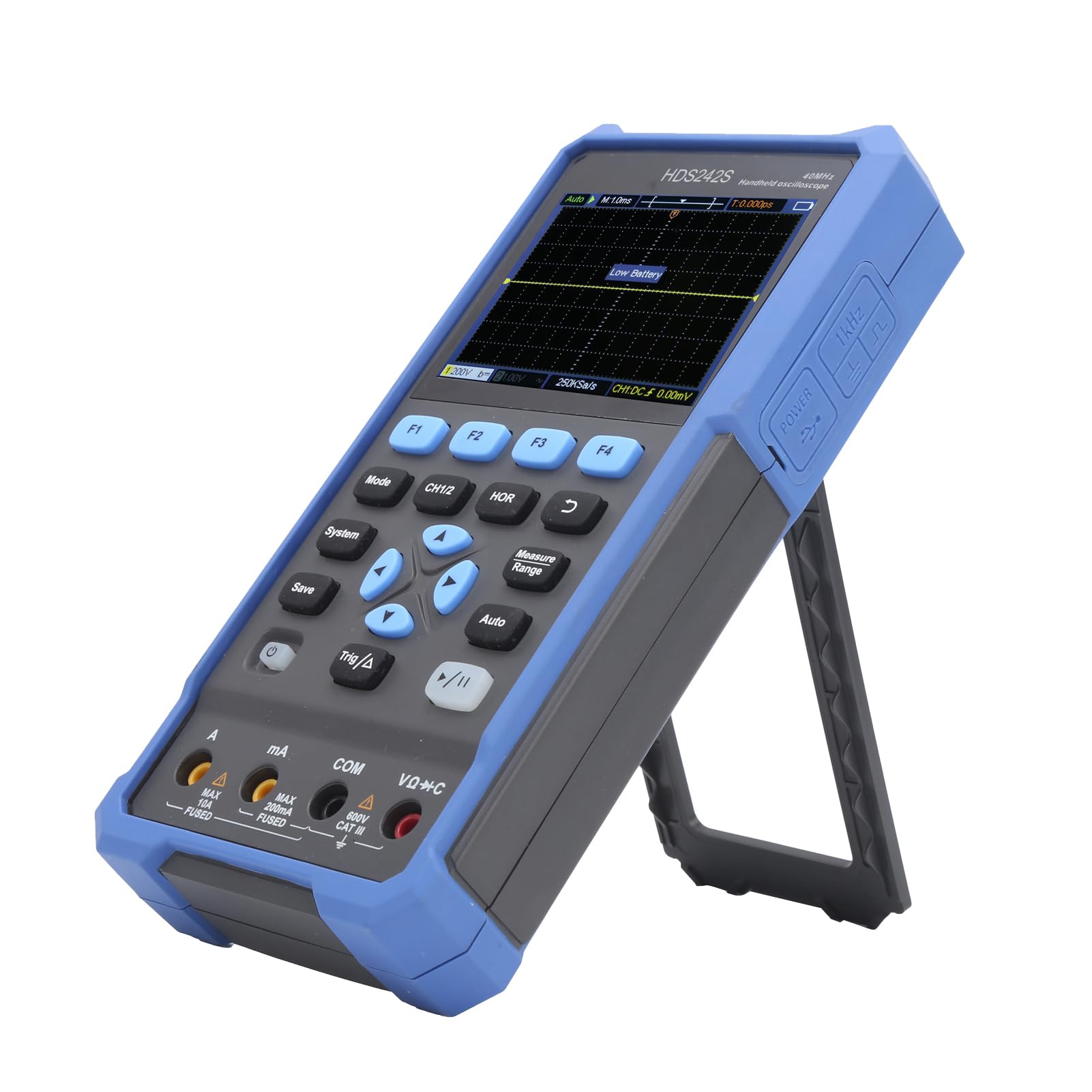 Ejoyous Osciloscopio Digital Portátil, Multímetro de Osciloscopio Digital de 2 Canales 40MHz S LCD con Fuente de Señal de 25MHz, Rango Automático USB C para Reparación Electrónica y Pruebas de Campo