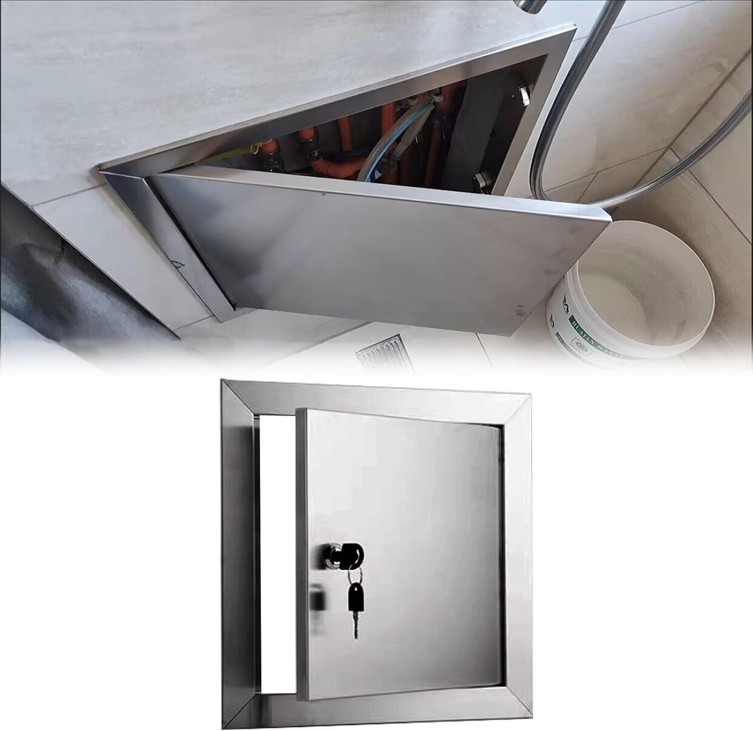 Kanduo Wxh Plumbing Access Door Plumbing Access Panel, Locking Mini Electric Box Access Door, Customized Accessdoors Drywall Wall Hole Cover(15X15cm/6X6in)