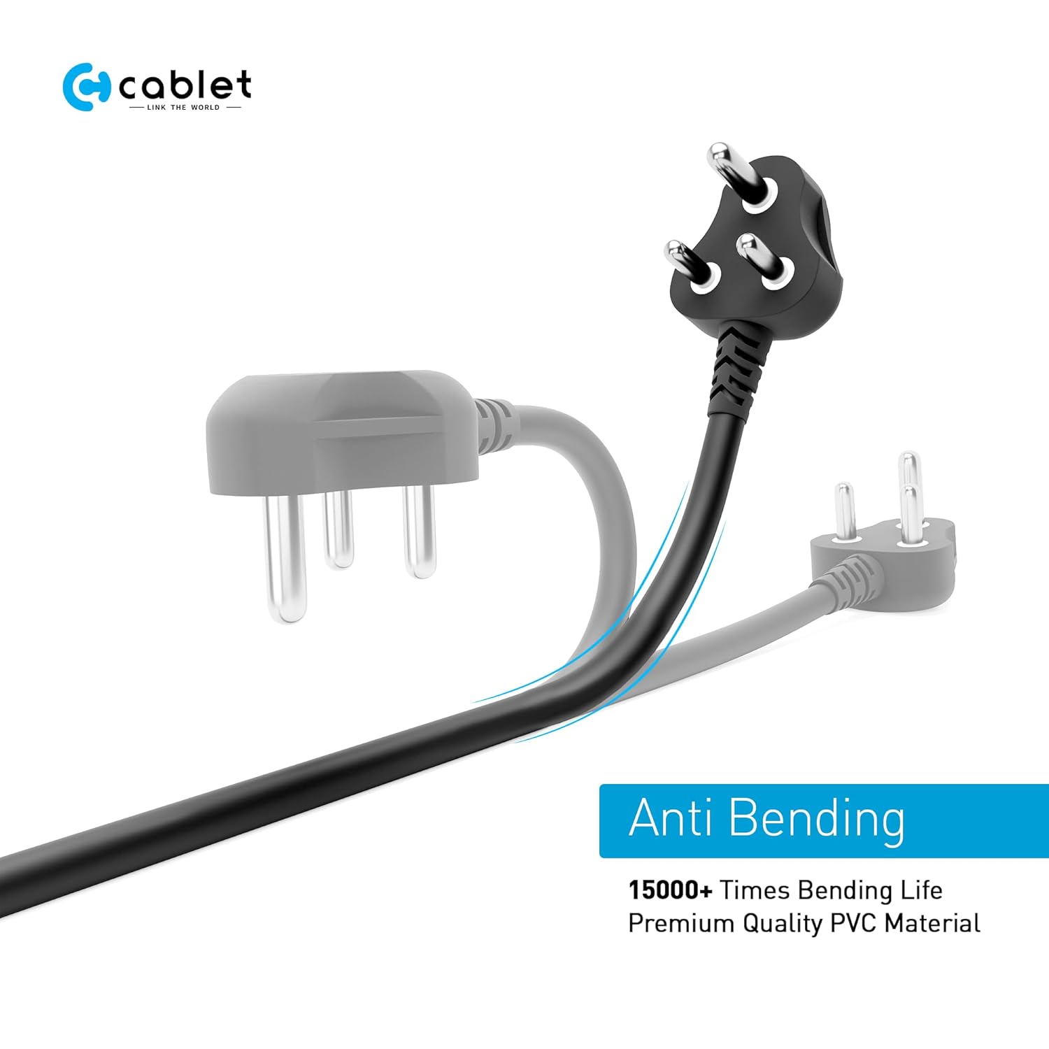 Cablet 1.5M Black 3 Pin Laptop Power Cable with 18 AWG & 700W Heavy Duty Universal Power Cable Replacement for Charger Adapter Power Cord for Laptop 23