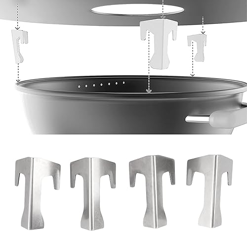 Miniatura 3 de 4 PCS Grill Heat Plate Spacers Easy to Install Rustproof Universal Stainless Steel Grill Flame Tamers Covers