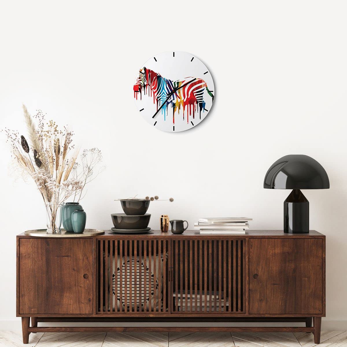 Moderno Reloj de Vidrio 40x40cm Redondo Decorativo Infantil Arte - 3057