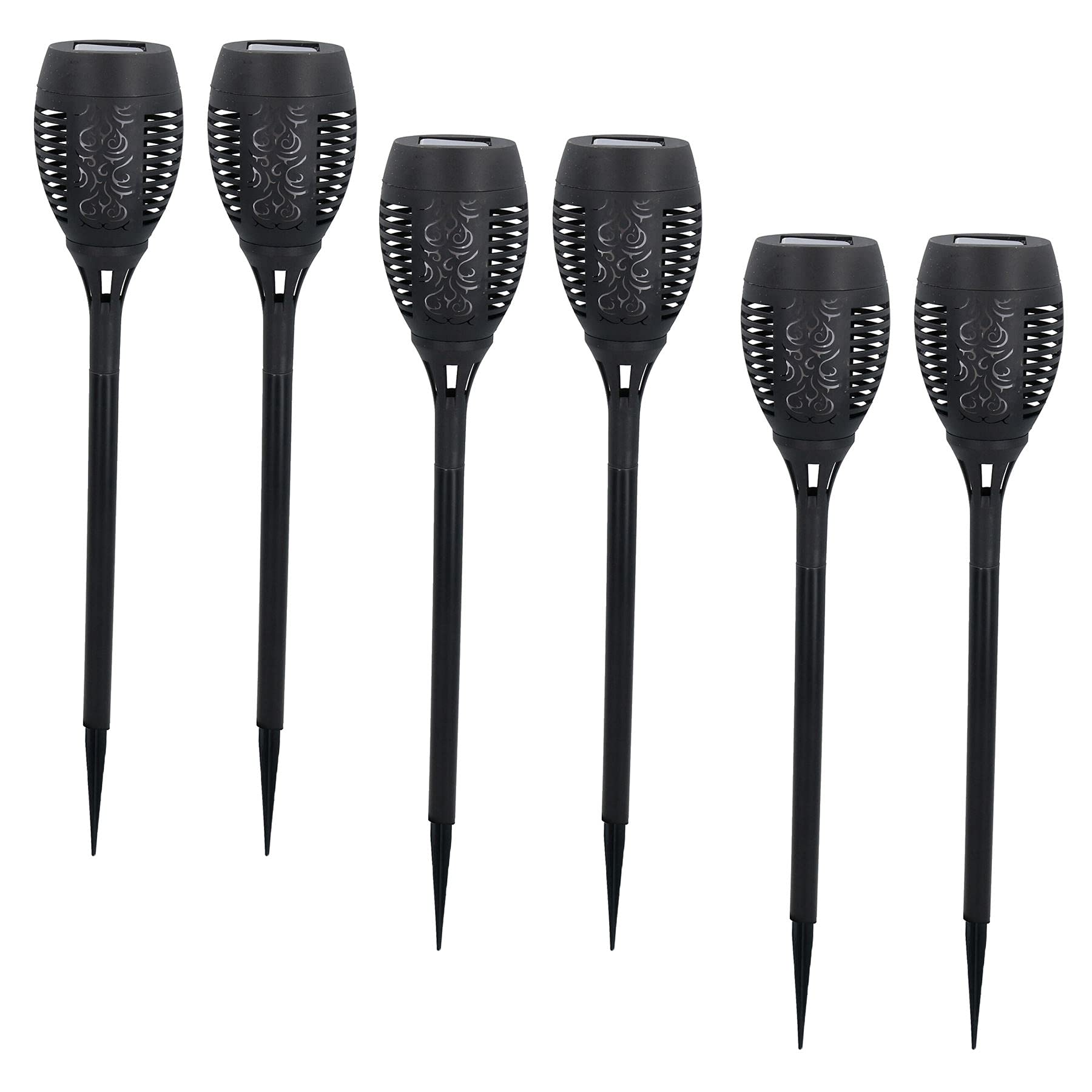 AB Tools LED Flickering Flame Garden Solar Light Torch Waterproof Durable Outdoor 6pc