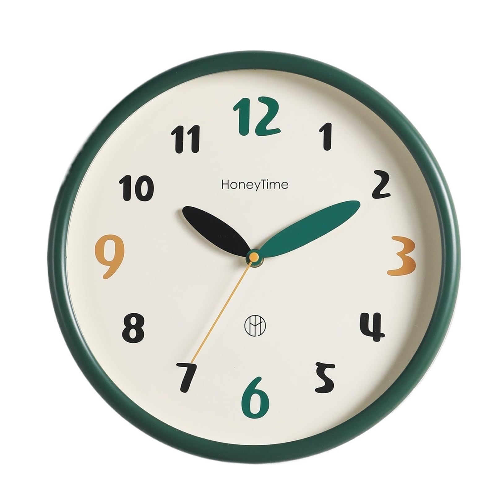BDFJEDS Wall Clock Modern Round Wall Clock Simple Hanging Watch Silent Quartz Movement Minimalist Home Office Bedroom Decorations(Green)