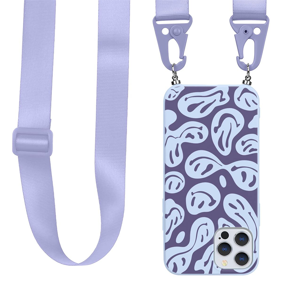 Custodia IPhone 13 Pro Con Cordino E Tracolla | Cover Sorriso Aesthetic In Morbido Silicone | Design Unico Con Laccio - 3