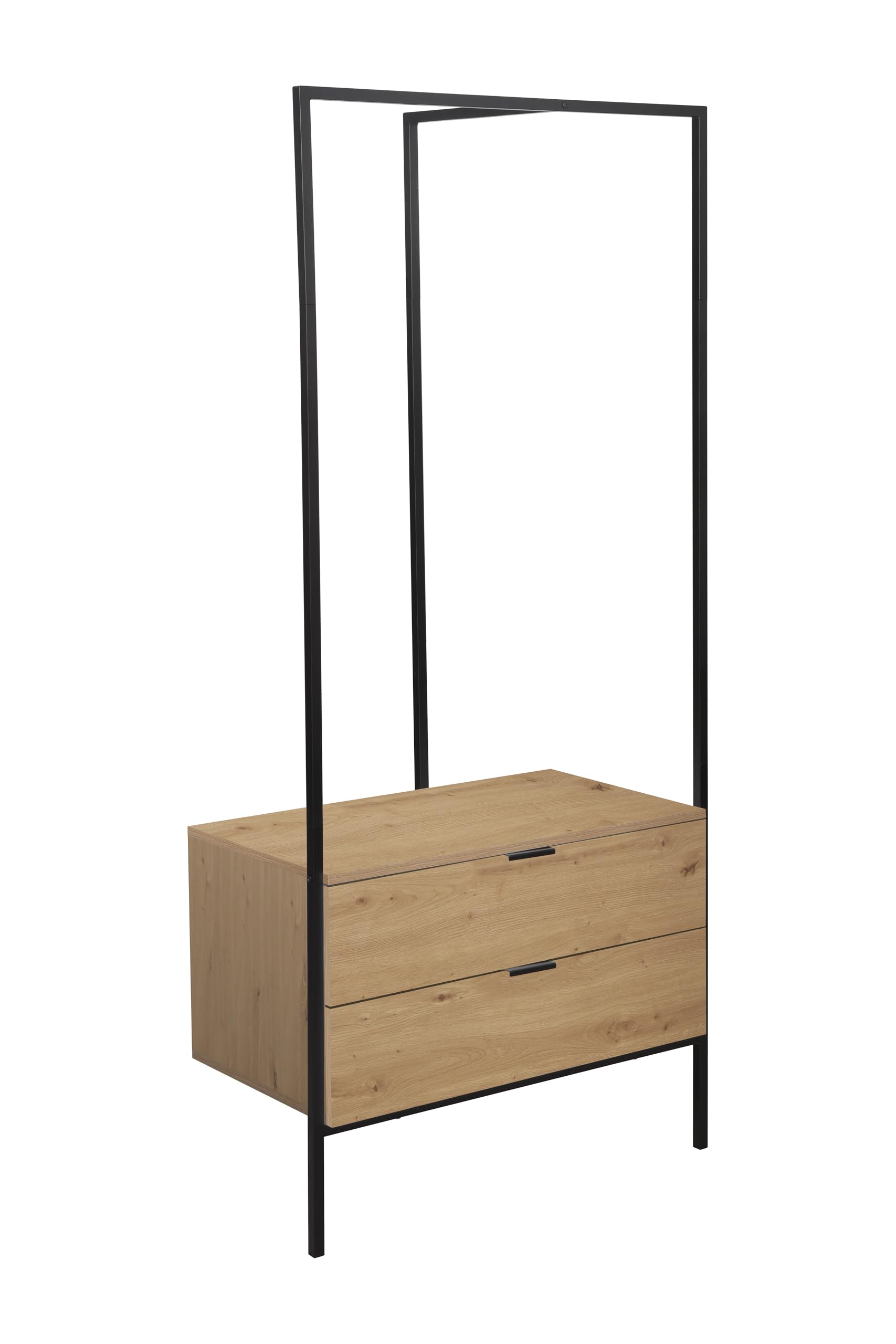 Garderobenständer Jody Artisan Oak , Metallgestell Schwarz · B 85 cm