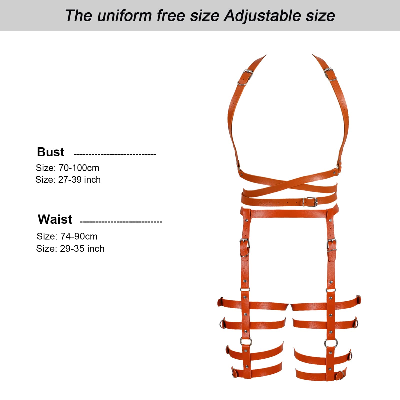 Leder Body Harness für Frauen Dessous Käfig Brust Strumpfband Set Punk Goth dehnbarer Stoff Halloween Rave
