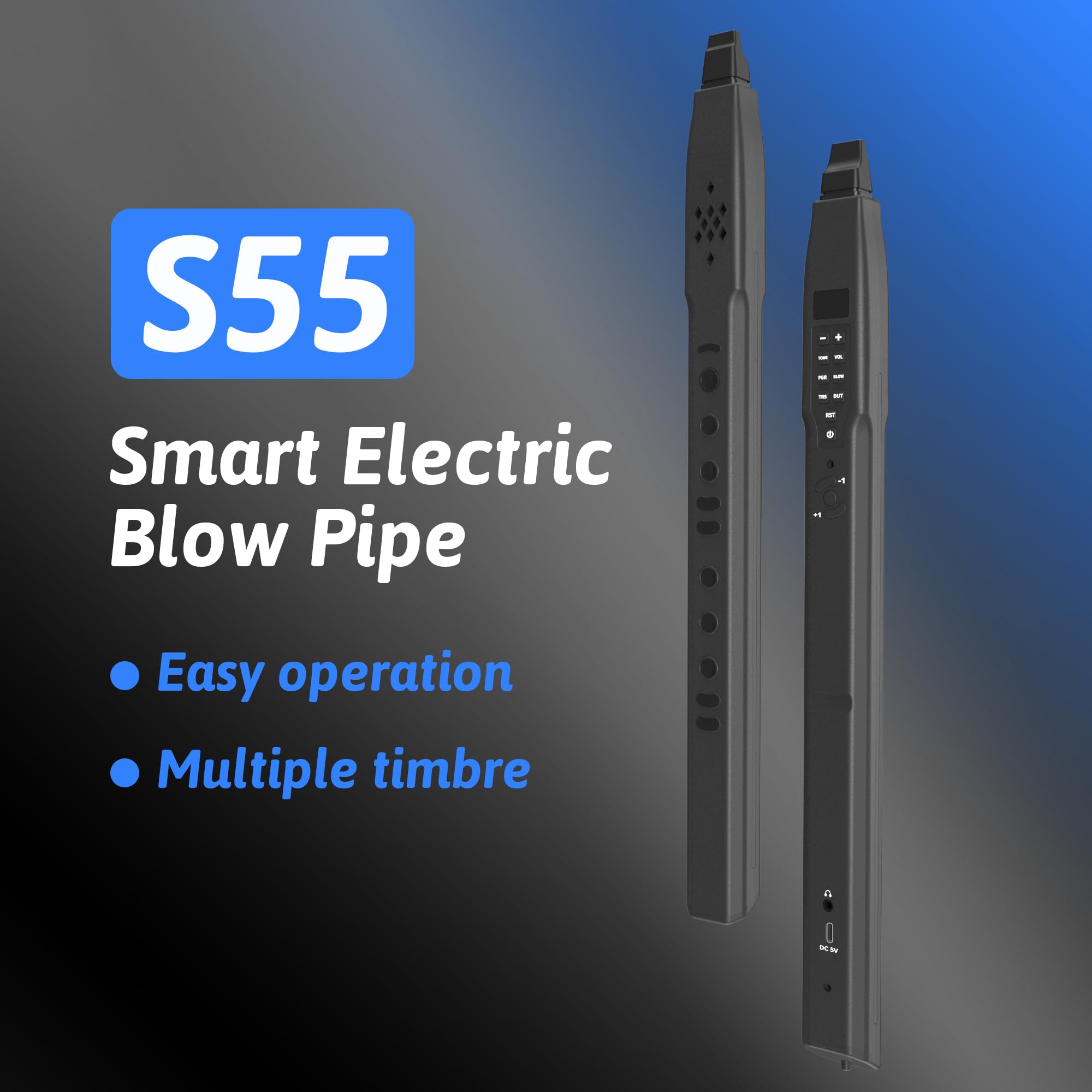 Mini saxofón eléctrico Instrumento de viento digital, pequeño tubo de soplado electrónico portátil S1