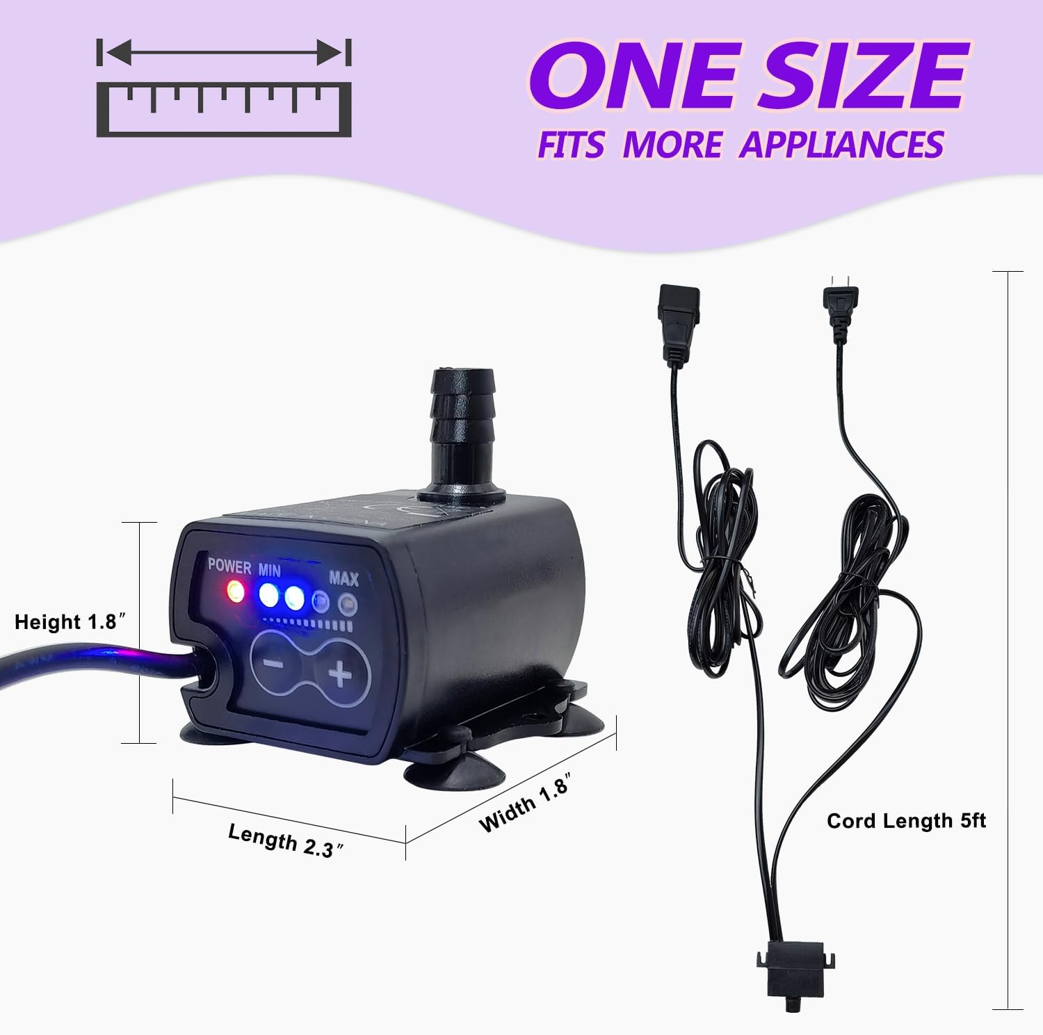 Automatic Small Sump Pump For Dehumidifier,13FT Height Lift,4 Level Flow Control,Submersible Water Pump With Level Sensor,For HVAC Condensate,Air Conditioner,Tank,Auto Shut off