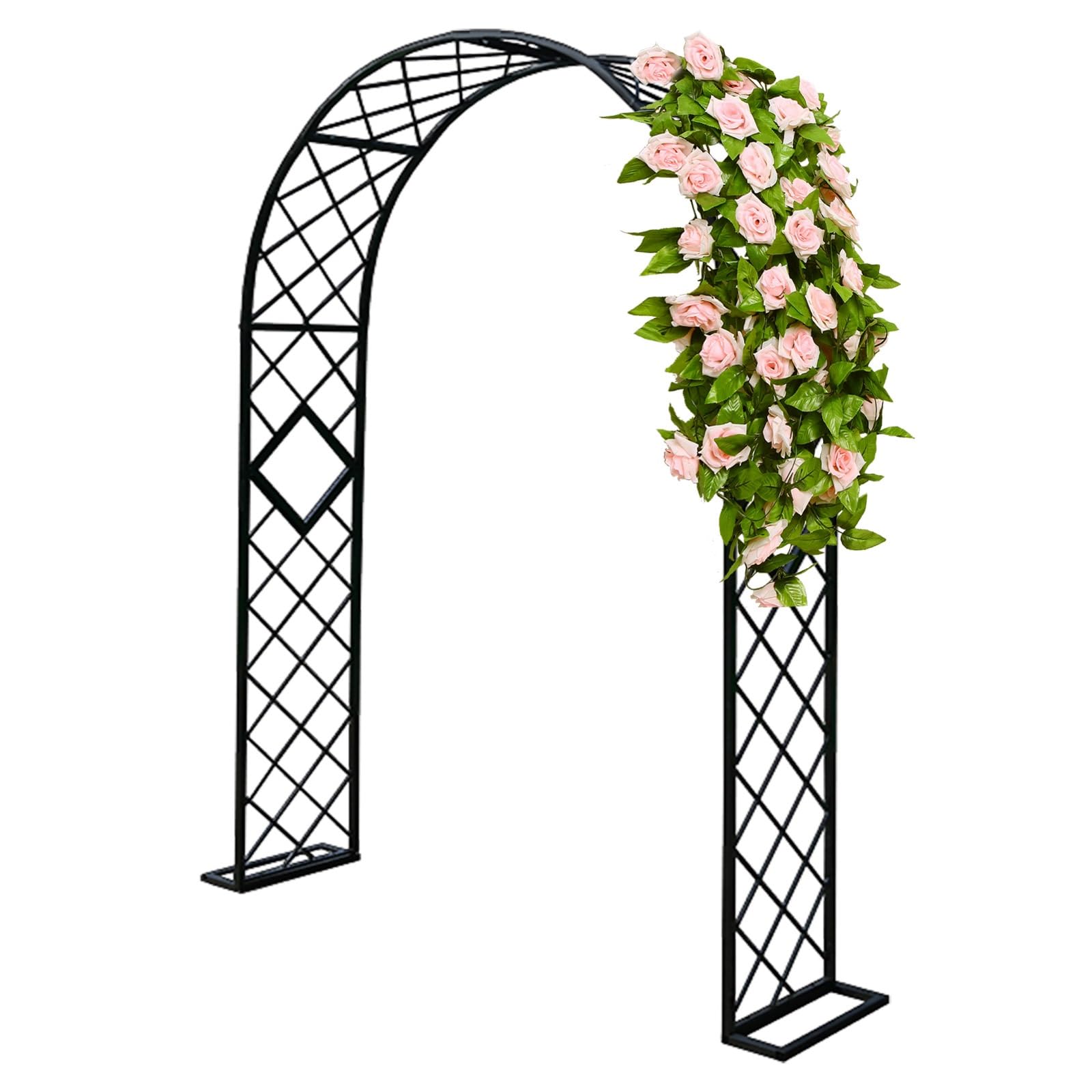 Metalowa altana ogrodowa, łuk ślubny, czarna metalowa róża krata do roślin pnących, łuk ogrodowy na zewnątrz, 3,0 m x 2,0 m, idealny na wesela, imprezy i dekoracje ogrodowe