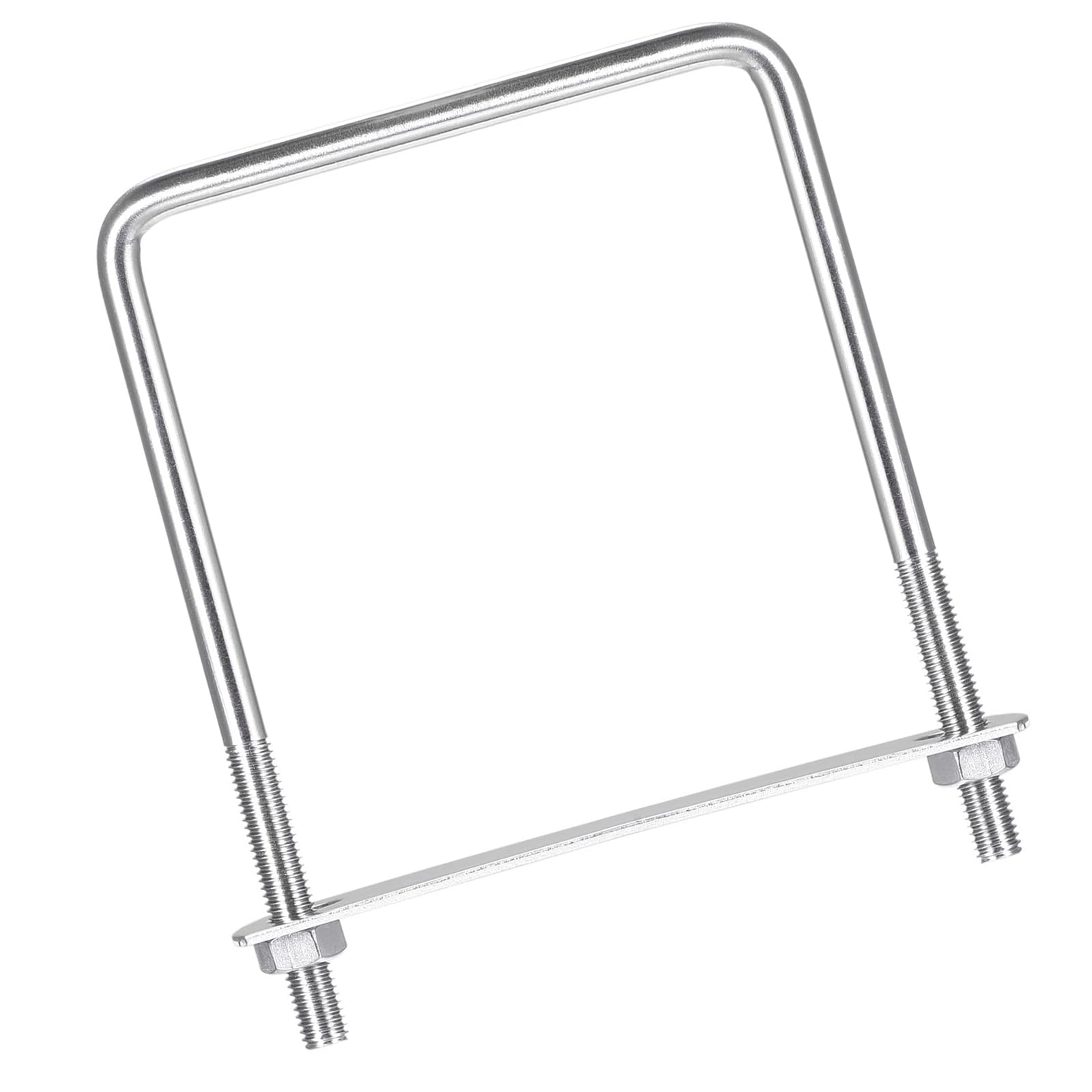 MACHSWON Square U-Bolt,2 Set 304 Stainless Steel M8 U Bolts 100mm(4.02") Inner Width 140mm Length with Nuts and Frame Plate for Automobiles Boat Trailer