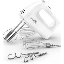 Hand Mixer, 400W Portable Kitchen Handheld Mixer with Eject Button, 5 Speed & 5 Stainless Steel Accessories, Egg Beaters and Whisk for Easy Whipping Cake, Cream, Batters, Cookies