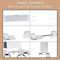 Vista 7 de Wabracket Wall Mount Kits for PS5, 6 in 1 Sturdy Wall Mount Brackect Holder for PS5, Compatiable with Both Digital and Disc Version, with Detachable