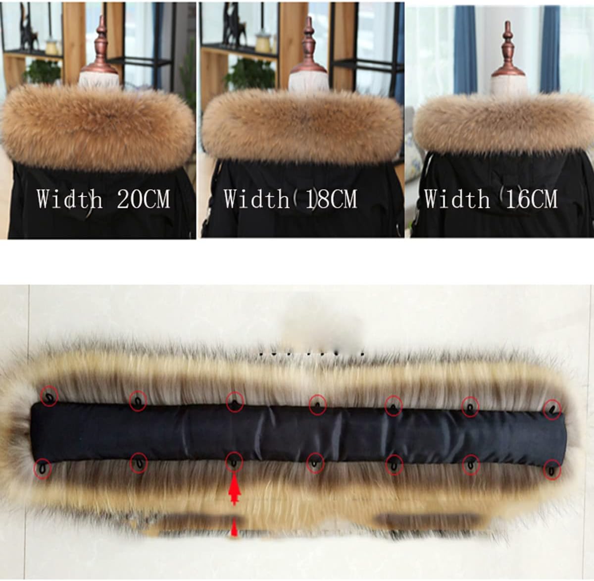 Real Pelts Collar Women Neck Warmer Scarf Raccoon Hairs Collars Wraps Hood Unisex